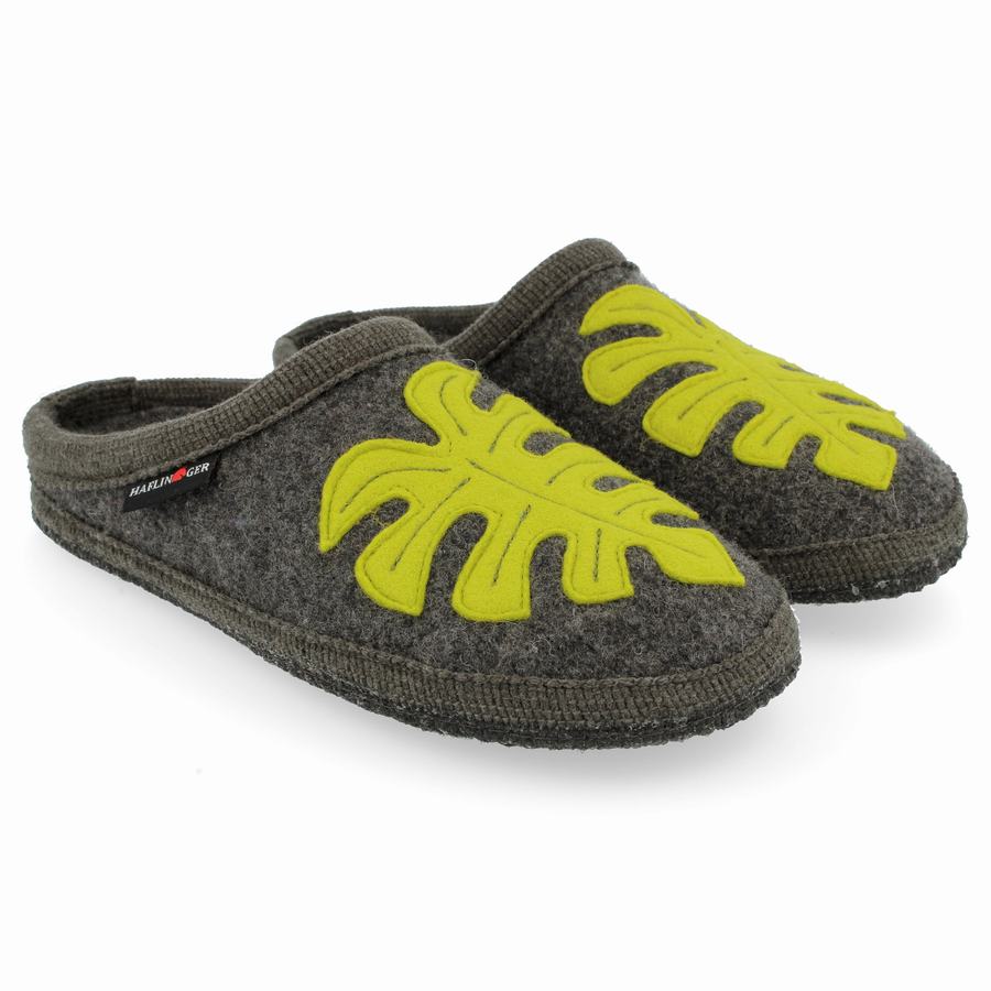 Pantofole Novelty Donna Haflinger Monstera Grigie | WFZ4787XT