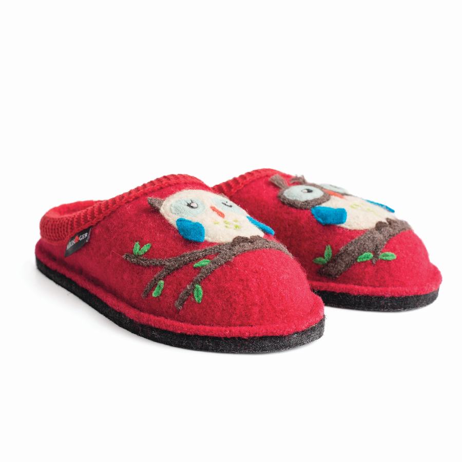 Pantofole Novelty Donna Haflinger Olivia Rosse | HIV1856JQ