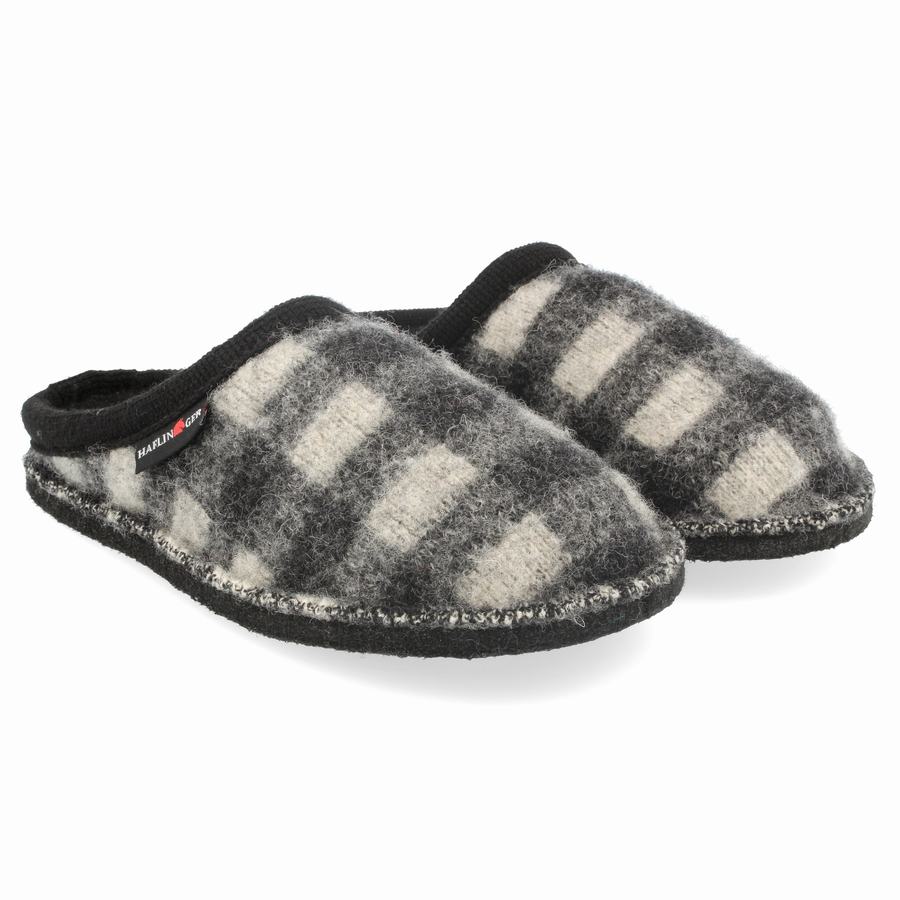 Pantofole Novelty Donna Haflinger Plaid Nere Bianche | NJB1999UI