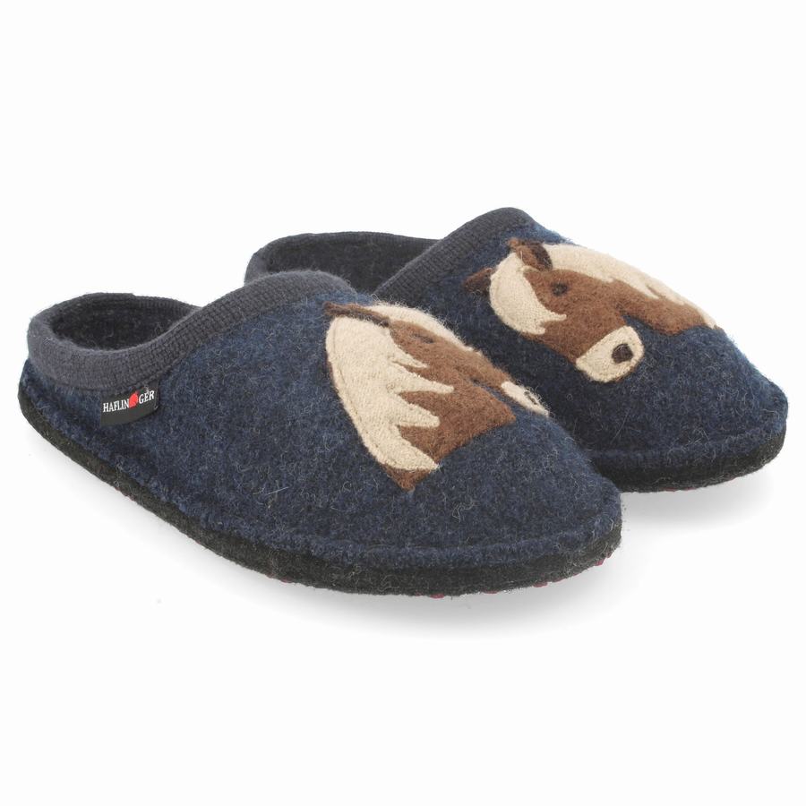 Pantofole Novelty Donna Haflinger Poni Blu | NFB9786YK