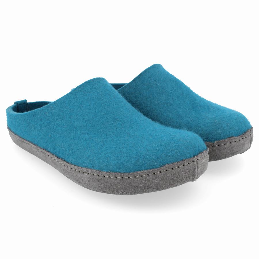 Pantofole con suola morbida Uomo Haflinger Emils Blu | EHB7820QI