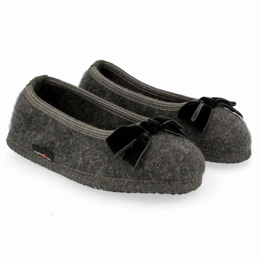 Pantofole con suola morbida Uomo Haflinger Fiocco Grigie | PHM111UH