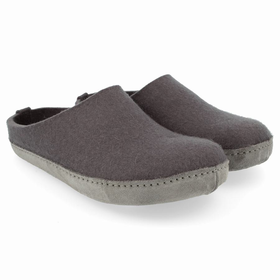 Pantofole con suola morbida Uomo Haflinger Emils Grigie Chiaro | WYF5611LG