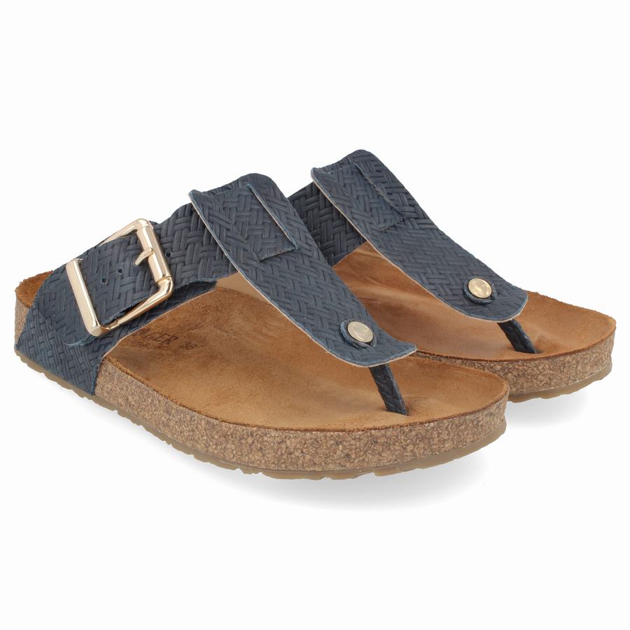 Sandali Donna Haflinger Cora Nere Blu | YJV221QZ