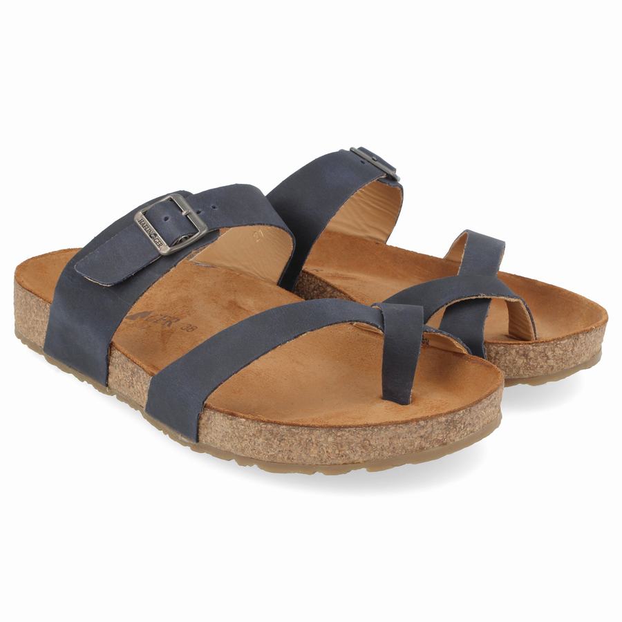 Sandali Donna Haflinger Juno Nere Blu | BNO873SY