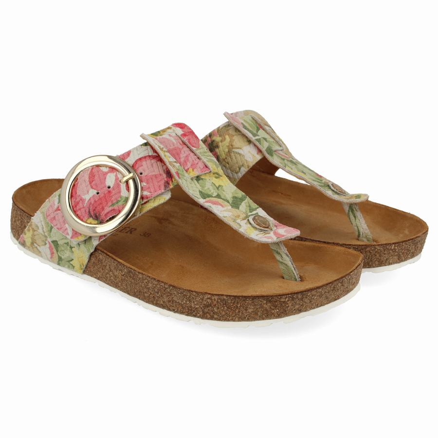 Sandali Donna Haflinger Round Fibbia Corinna Rosa Verdi | BDE8776ZM