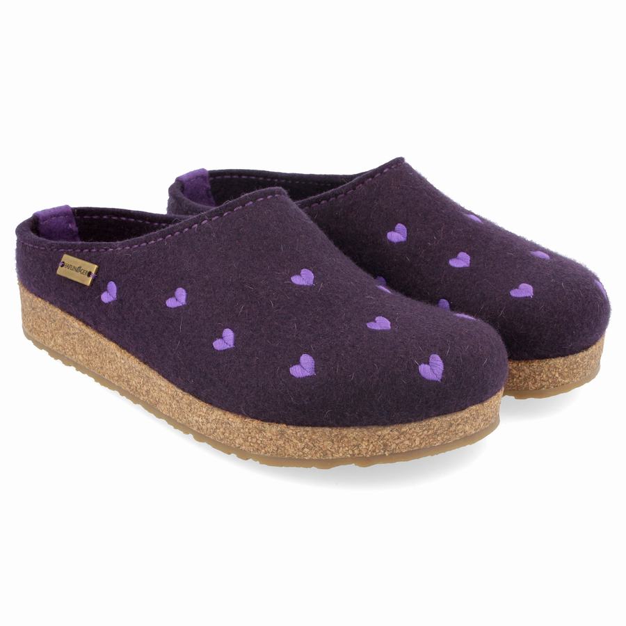 Zoccoli Donna Haflinger Cuoricini Lavanda | FVB8583KX