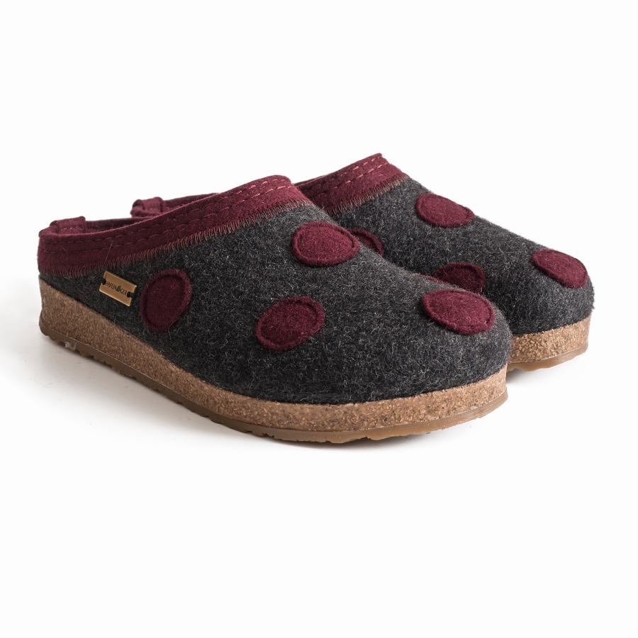 Zoccoli Donna Haflinger Dotty Grigie Scuro | CTE373NK