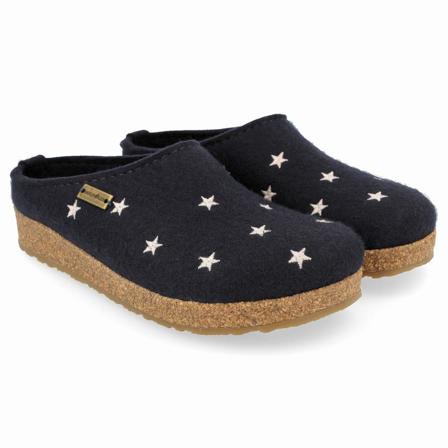 Zoccoli Donna Haflinger Stelline Blu Marino | YBN4151SW