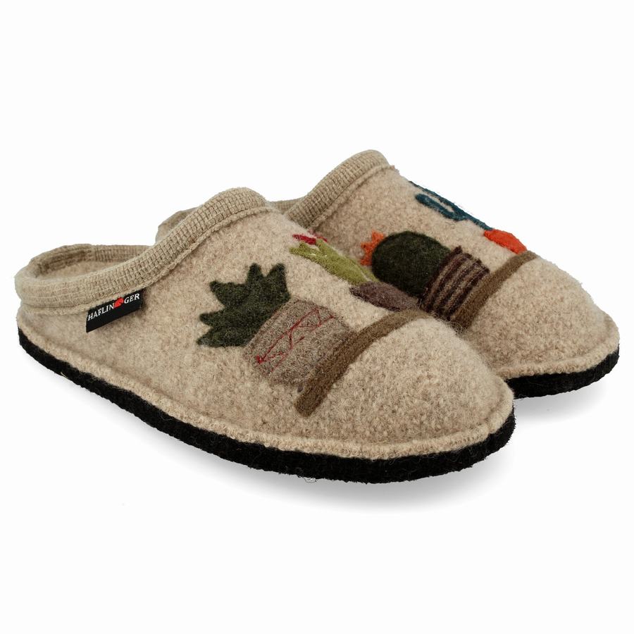 Pantofole Novelty Donna Haflinger Cactus Beige | DKK5354XM