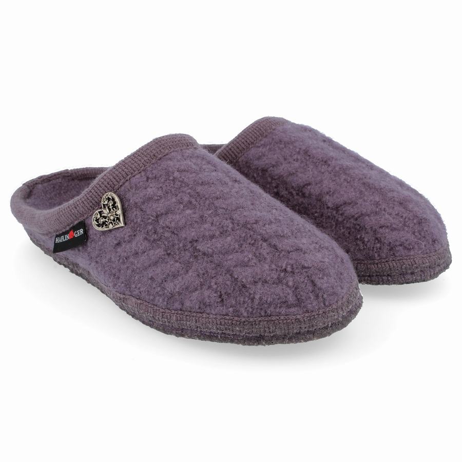 Pantofole con suola morbida Donna Haflinger Herzerl Viola | RUW7249DD