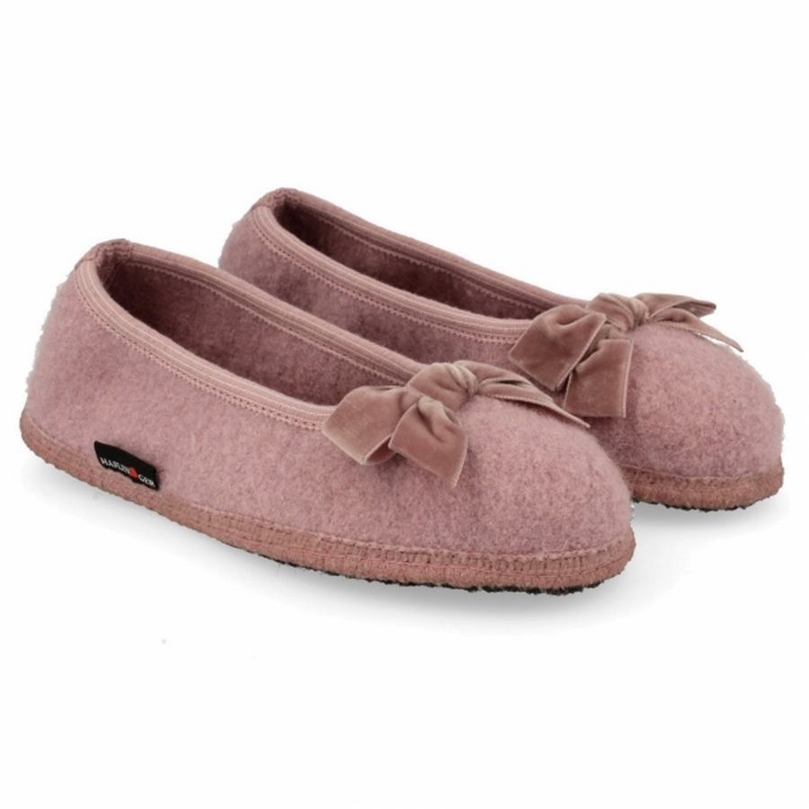 Pantofole con suola morbida Donna Haflinger Fiocco Rosa | TPV1693WU