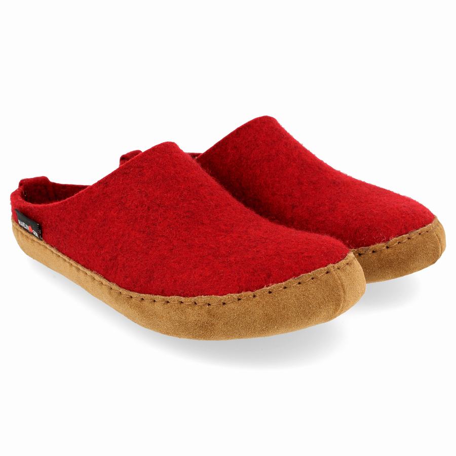 Pantofole con suola morbida Uomo Haflinger Emils Rosse | KJE2473IT