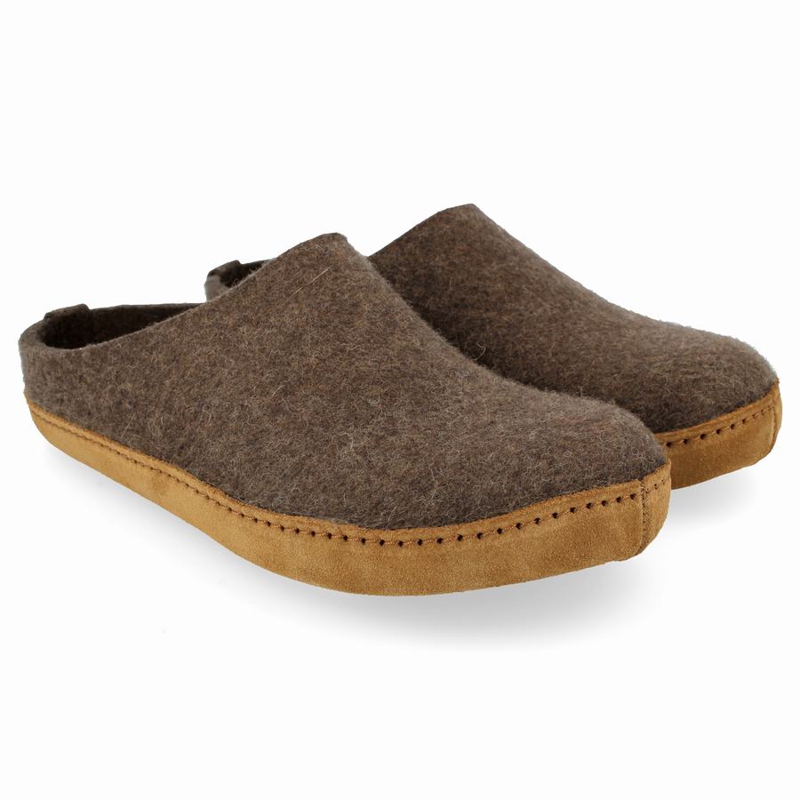 Pantofole con suola morbida Uomo Haflinger Emils Marroni | YPR8269EA