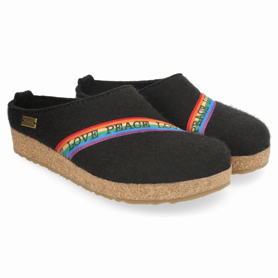 Zoccoli Donna Haflinger Rainbow Nere | DUC5179HV