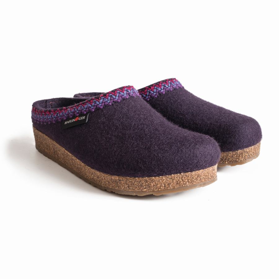 Zoccoli Uomo Haflinger Zigzag Viola Scuro | MDG1998BO